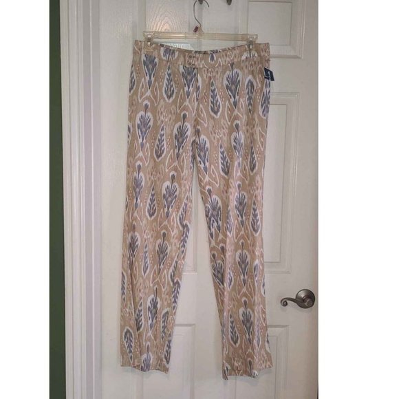 NWT Carole Little Linen Pants SIze 8 Southwest Print - Picture 1 of 7